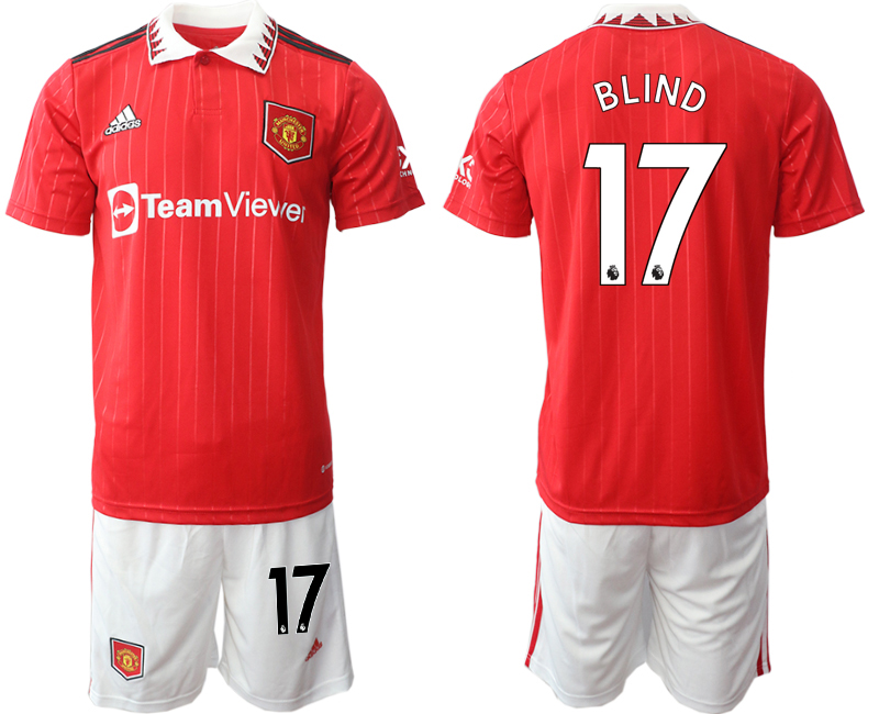 Men 2022-2023 Club Manchester United home Red #17 Adidas Soccer Jersey->manchester united jersey->Soccer Club Jersey